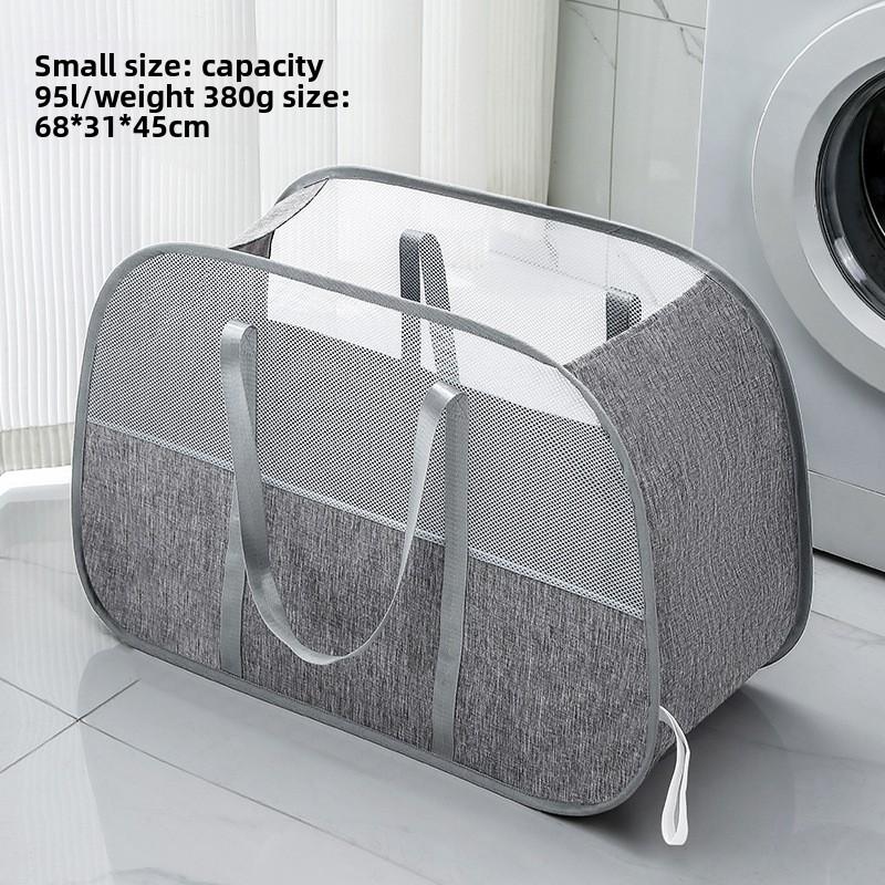 Foldable Laundries Basket Laundry Room Storage Creative Mesh Laundry Popup Hamper Laundry Baskets Durable Handles Lightweight