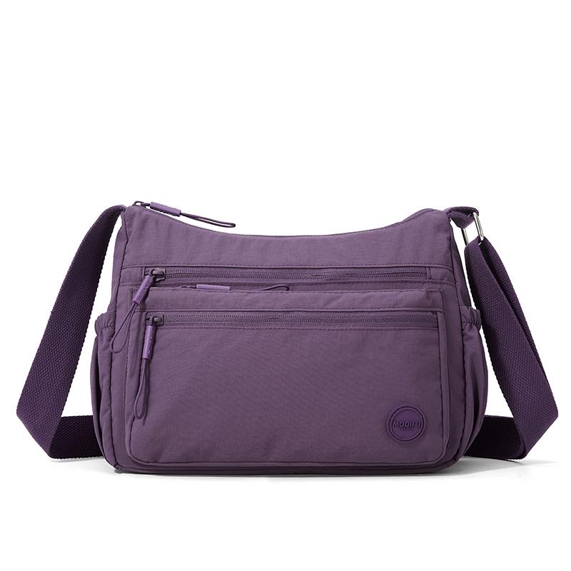 Damska torba na ramię/crossbody, mała kwadratowa, dużej pojemności, z wieloma kieszeniami, w jednolitym kolorze