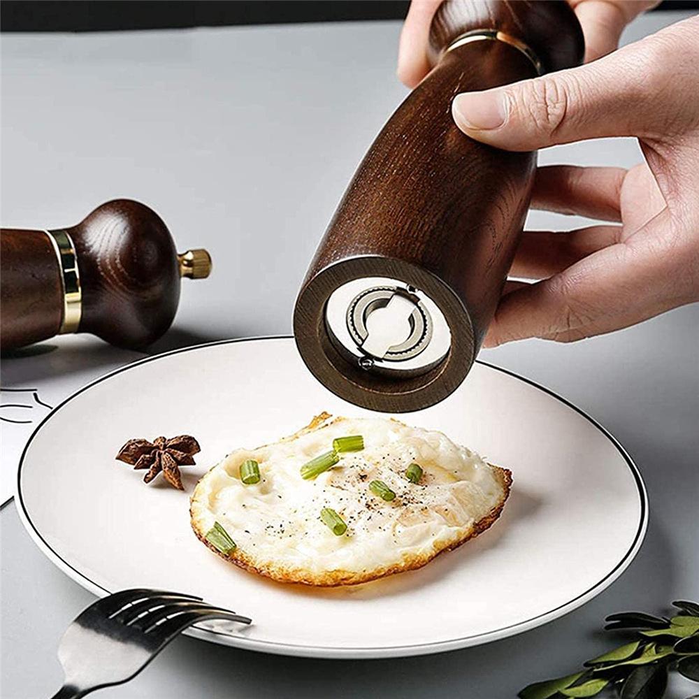 Wooden Pepper Mills Salt and Pepper Grinder 5/8 Inch Spice Pepper Grinder with Adjustable Ceramic Handheld Herb Seasoning Mills
