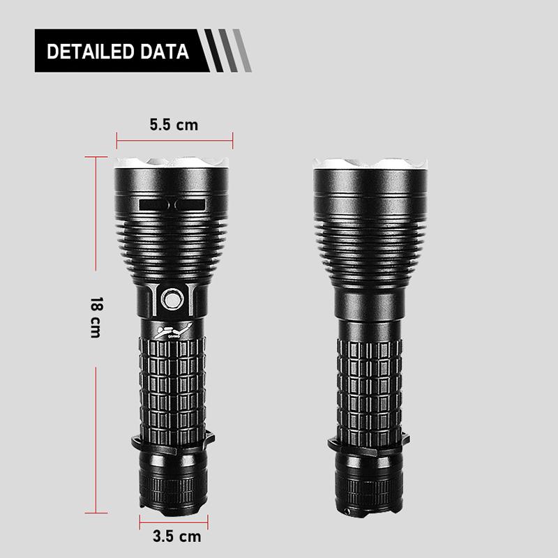 2000000LM Tauch-Taschenlampe Superhelle Taschenlampe LED Professionelles Tauch-Blitzlicht Tauchlampe IPX8 Wasserdichte LED-Taschenlampe