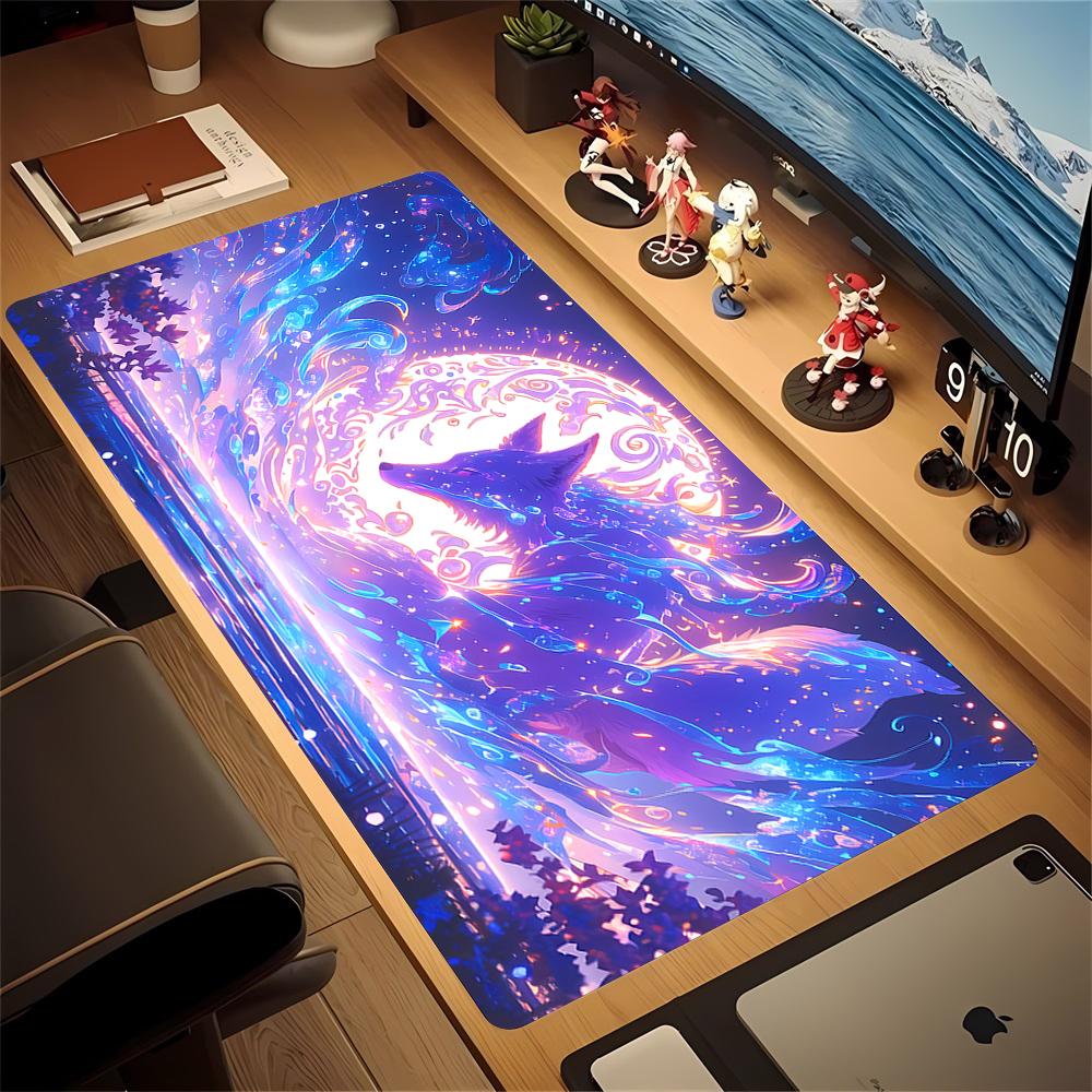Mousepad Anime Fox Kawaii Mouse Pad Pc Gaming Accessiores Non-slip Large Mausepad with Lockedge Deskmat Podkladka Pod Mysz