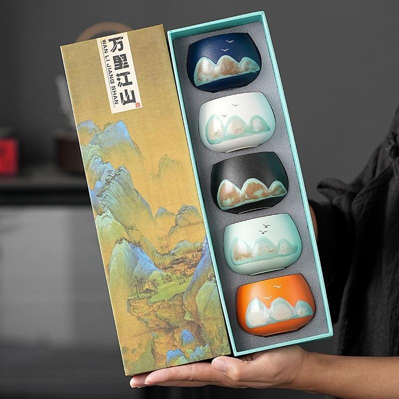 SEE KEAN Forbidden City Series Hand-painted Ceramic Teacups