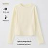Women's Merino Wool and German Velvet Round Neck Bottoming Shirt - A-type Stitching and Thickened Skin-Beautifying Fabric