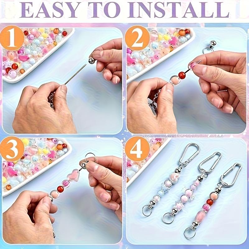 10PCS DIY Metal Bead Keychain Jewelry Pendant Classic Fashion Mobile Phone Chain Bag Hanging Decoration Creative Craft Essential