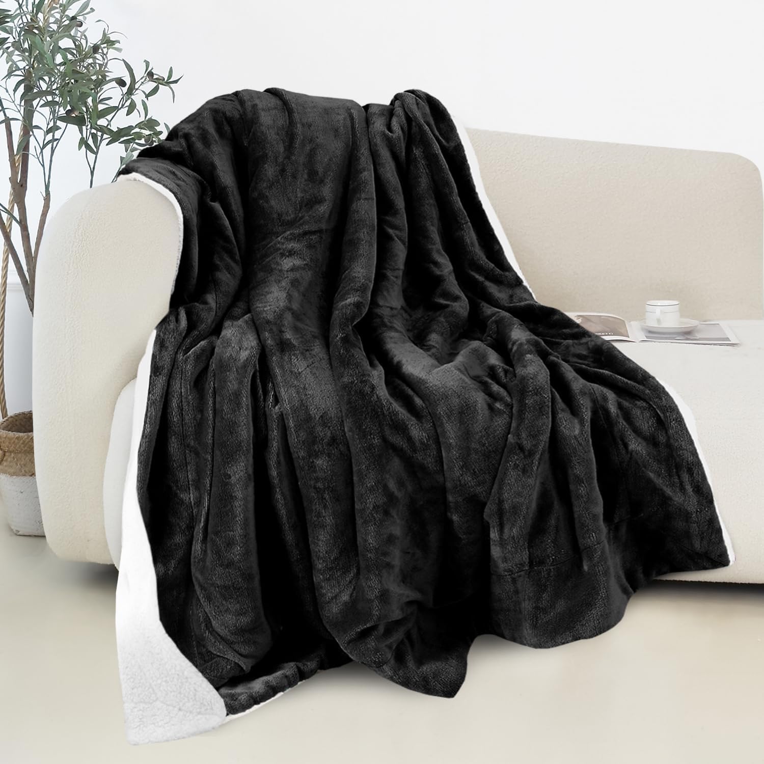 

Winter Christmas Sherpa Throw- Lightweight Soft and Cozy-Holiday Decorative Throw, Perfect for Lounging, 50 x 60 inches, Mint 70x100CM