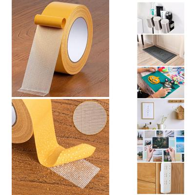 Double Sided Tape Heavy Duty,Fiberglass Mesh Double Sided Tape for DIY Crafts,Photo Stickers,Carpet Fixing,Floor and Wall Decoration,Office Decoration