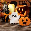 Halloween Atmosphere Props for Photos 3Pcs/Set Tiered Tray Decorations, Cute Ghost Pumpkin Black Cat Durable Solid Wood Accents Ornaments, Wooden