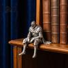 Small Desktop Art Piece 3D Printed Resting Knight Figurine, Edge Sitting Dark Fantasy Cool Desk Gadget for Gamers Statue, Medieval Armored Warrior