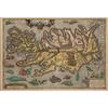 Vintage 1585 Iceland Map Poster, Art Print with Sea Monsters, Retro Nordic Home Decor Wall Hanging for Living Room & Office