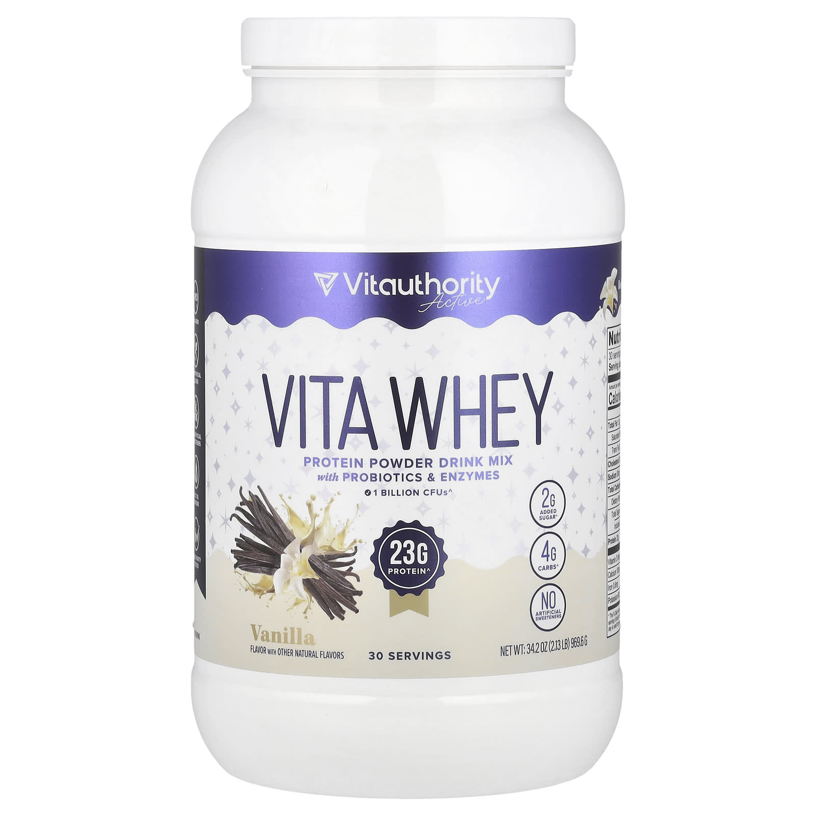 

Active, Vita Whey Protein Powder, Vanilla, 969.6G (2.13Lb)