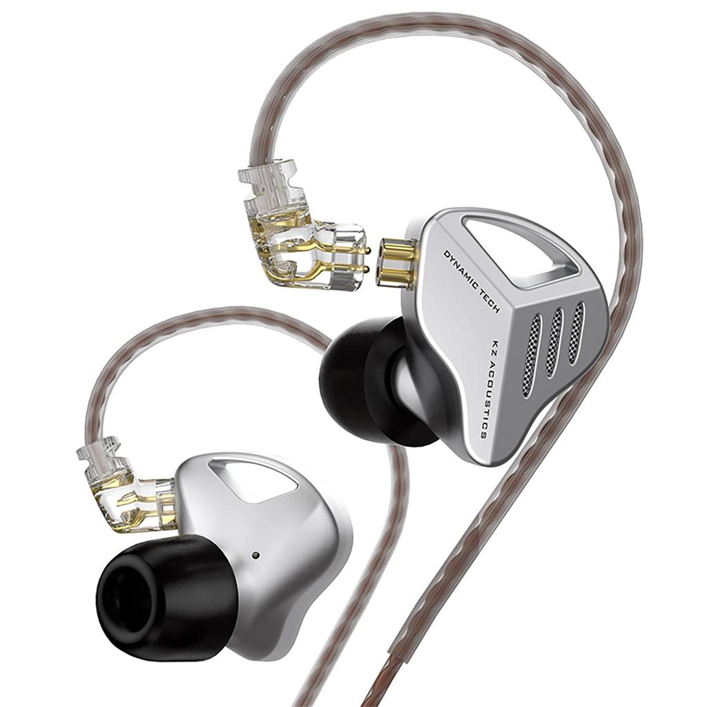 LINSOUL KZ ZVX 1DD In-Ear Earphones with 10mm Dynamic Drivers, Re-cableable, 3.5mm Plug and 0.75mm 2-Pin Connector, Deep Bass, Ergonomic Design,