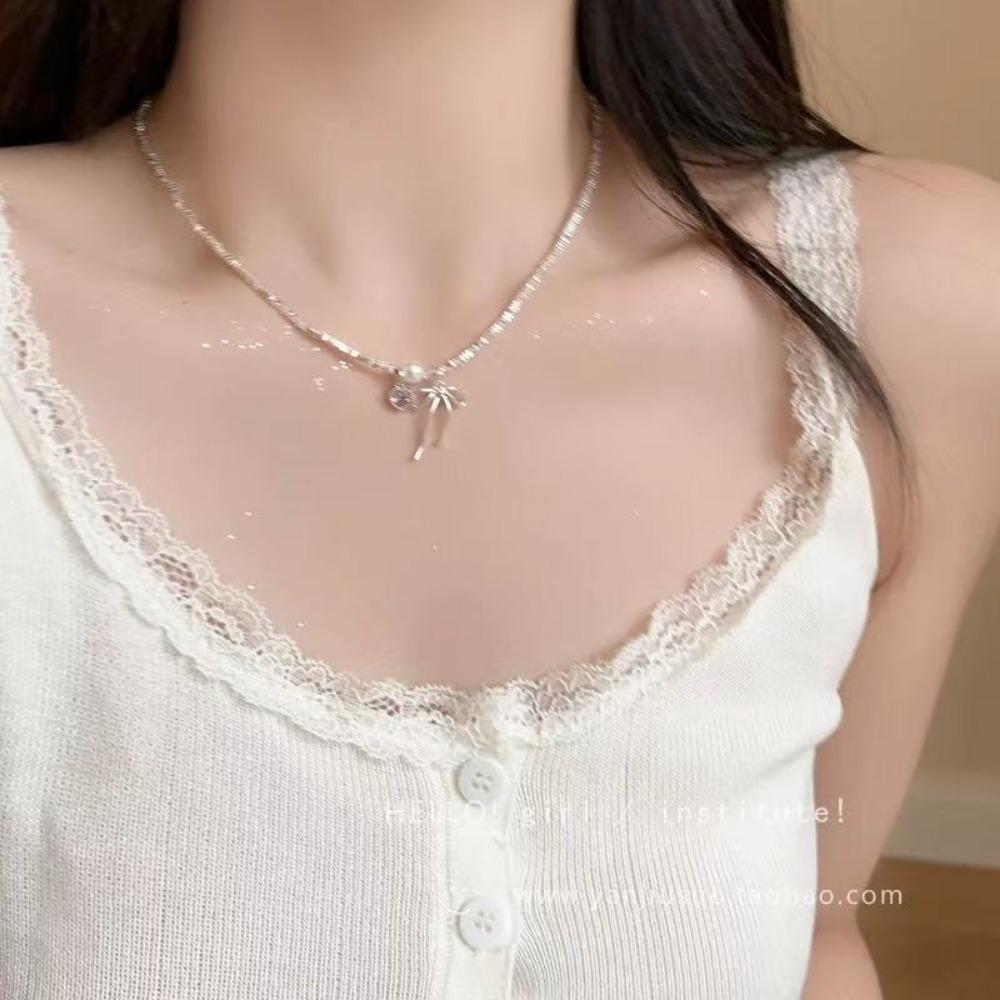 Super Fairy Bow Necklace, Light Luxury Temperament, Exquisite Niche Design, Simple and Versatile Necklace