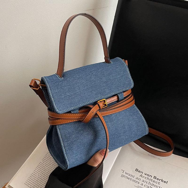 Personalized denim handbag fashionable versatile niche design women's messenger bag