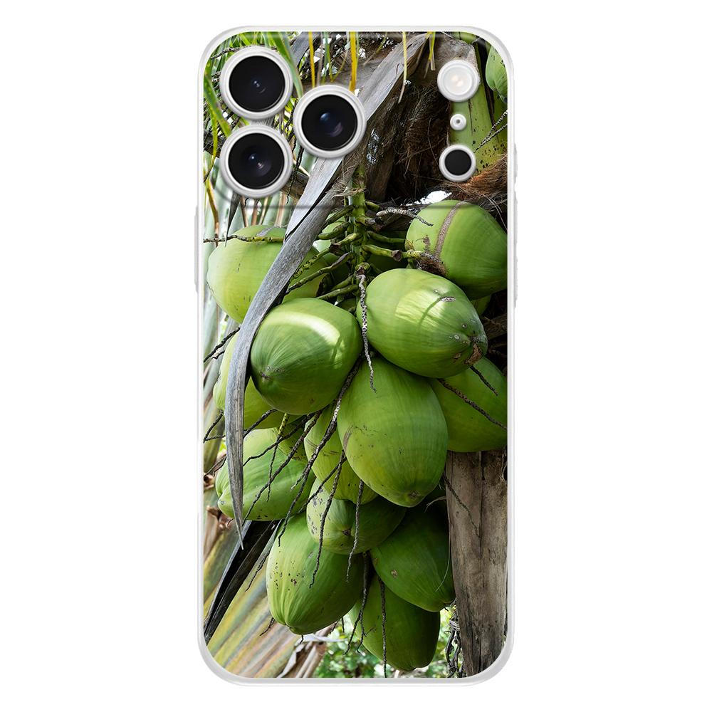 Soft Clear TPU Phone Case For iPhone 17 Air 16E 16 11 15 14 Pro MAX 12 13 7 8 Plus SE Easter Cover Protection Summer Coconut