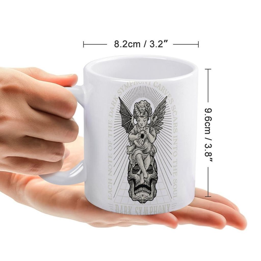 11oz Weiße Keramiktasse mit glänzender Oberfläche und bedruckter Beschichtung, Hitzebeständige Tasse für Kaffeepausen und täglichen Getränkekonsum