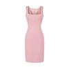 YPFF Trendy Women's Sleeveless Square Neck Slim Fit Dress Suit with Back Slit Skirt