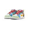 Jordan Air Jordan 1 Abrasion Resistant Mid top Children's Basketball Shoes Blue Orange Infant And Toddler FJ3463-100