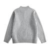 Men's Casual Color Semi-zipper Round-neck Sweater, Men's Loose Line Texture Pullover Knitted Sweater
