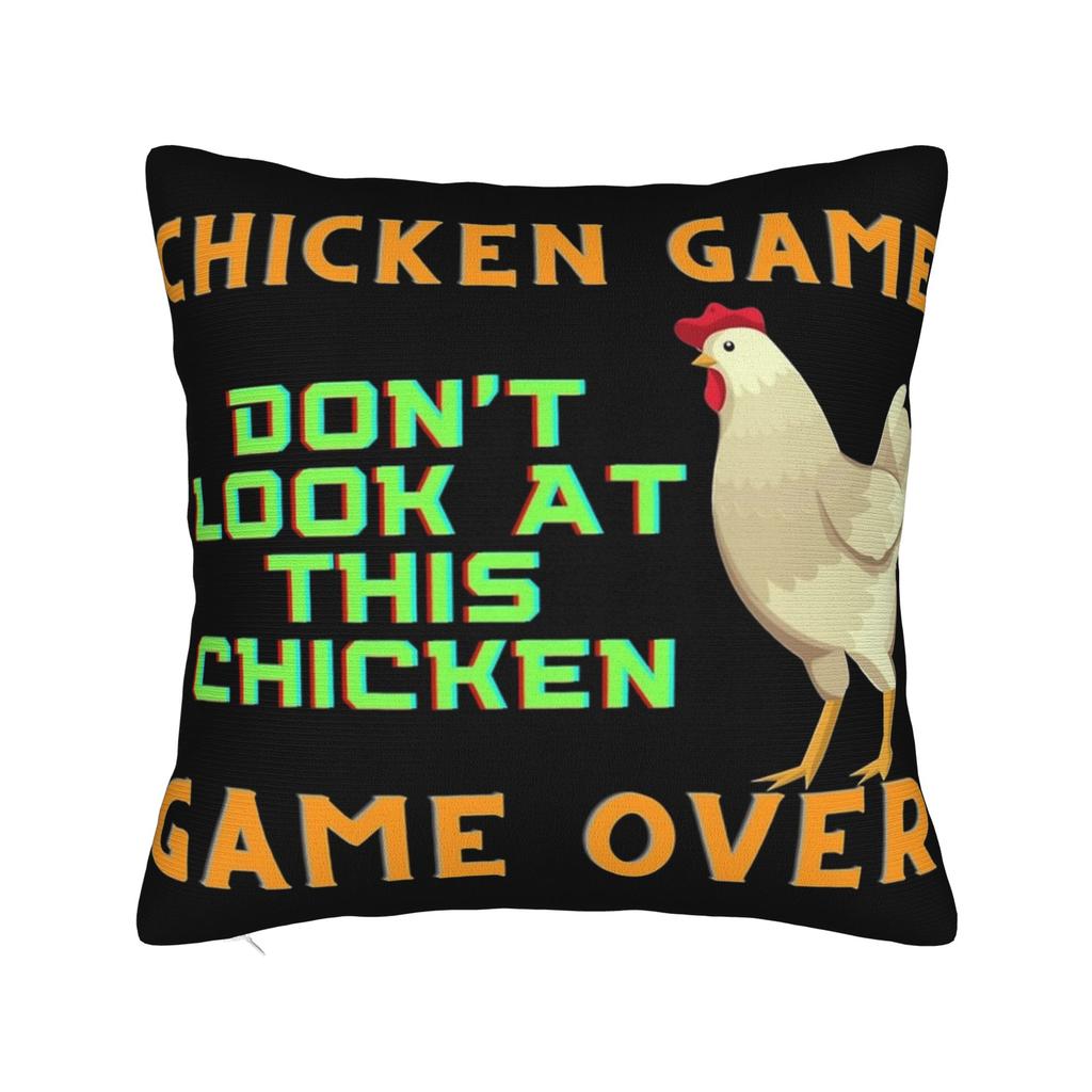Decorative Pillowcases Chicken Game Dont Look At The Chicken Product Living Room Pillow Case Cover Zipper Multiple Sizes