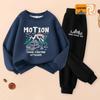 2025 Boys' Trendy Fleece-Lined Hoodie & Pants Sportswear Set for Spring & Autumn