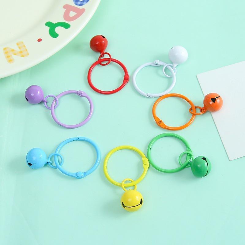14mm Painted Alloy Bell Keychain Ring Pendant for DIY Accessories