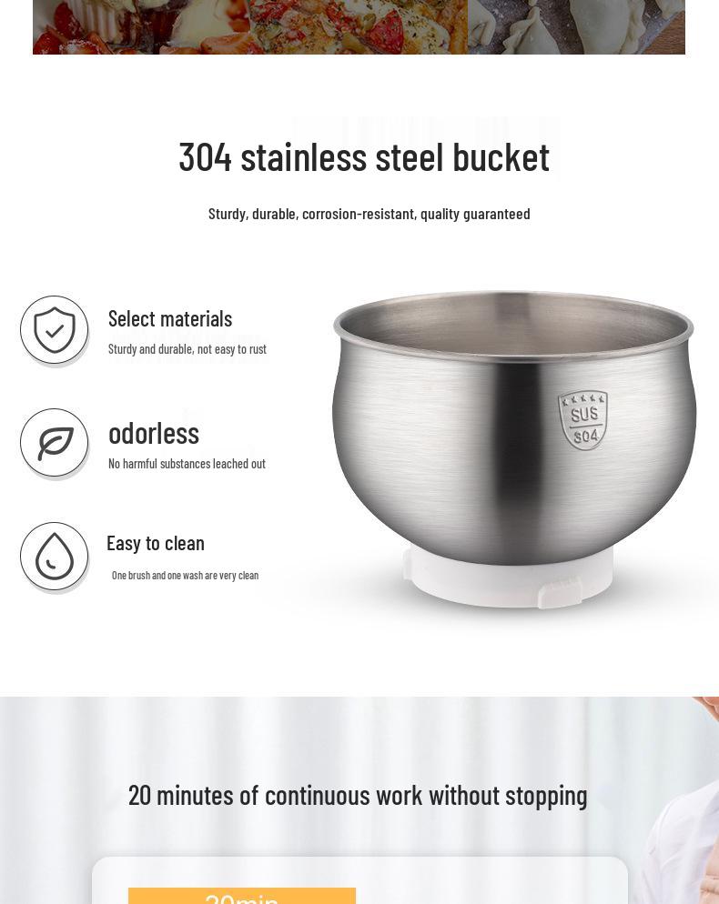 Zuan Chu Multi-Functional Kitchen Machine: Automatic Dough Mixer, Cream Whipper & Tabletop Egg Beater.