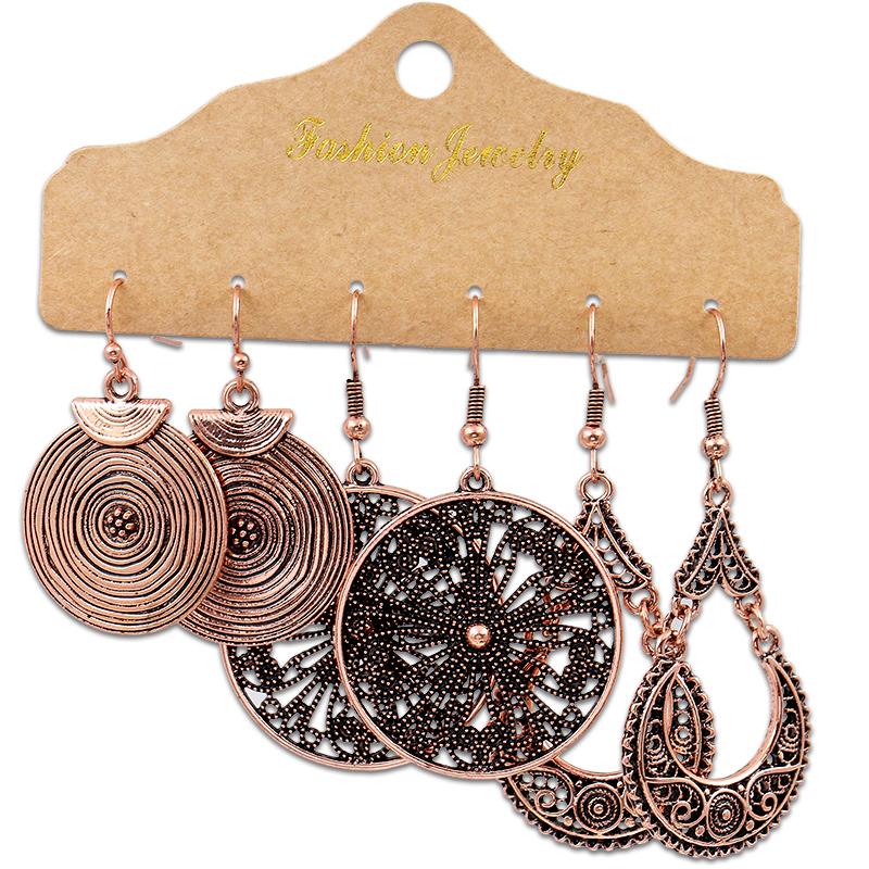 Antique Sliver-Plated Hollow Alloy Geometric Dangle Indian Earrings For Women Gypsy Zircon Boho Ethnic Leaf Bell Tassel Earring