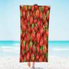 Juicy Red Strawberry Print Beach Towel Microfiber Quick Dry Absorbent Bath Towel For Summer Beach Pool Swim