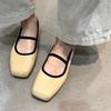 ~Mary Jane Schuhe mit Schlitzen und eckiger Spitze sind bequem und leicht und weich im Mund. Leopardenmuster-Ballerinas für Damen