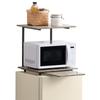 Iris Ohyama Refrigerator and Microwave Rack, BlackAsh Brown, 47.4cm W X 43.4-67.1cm D X 47.2cm H. Efficiently Utilize Your Kitchen Space. Neatly