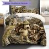Wallace and Gromit2 Pattern Bedding Quilt Set  Home Decoration  Gift (1 * duvet cover + 2 * pillowcase  without core)
