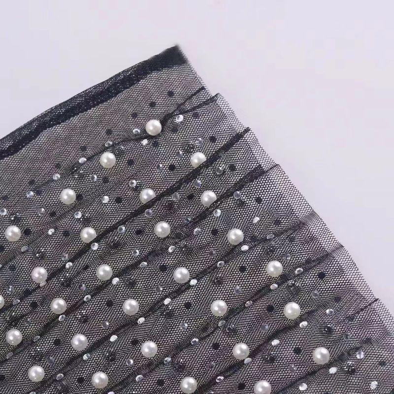 

Модный стиль Модный Сексуальный Расшитый Стразами Разрезной Сетчатый Юбка Брошь Бусина Сексуальная Сетчатая Юбка Black L