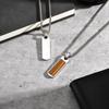 Vnox Geometrische Rechteck-Anhänger Halskette für Herren, Tigerauge Stein Vertikaler Stab Edelstahl Boxkette Halsketten, Party Geschenke