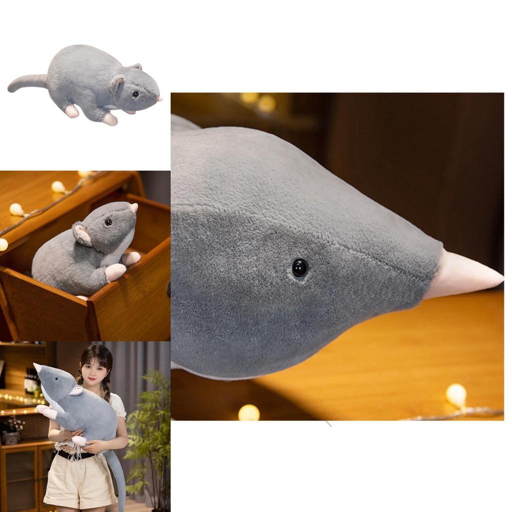 Niedliches Graue Maus Plüschtier Realistische Tierdekoration für Zuhause 32cm Höhe