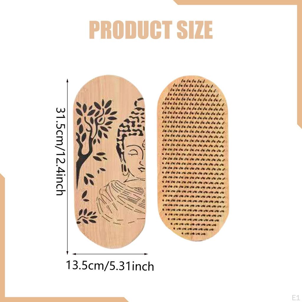 2x Wood Board, Foot Massage Board with Nails for Acupressure