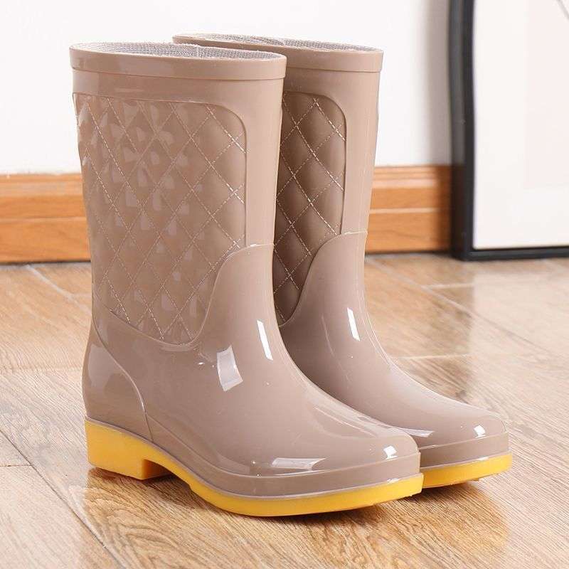 New thickened waterproof shoes household laundry rain boots women's non-slip rain shoes treading overshoes wear-resistant car wash high rubber shoes