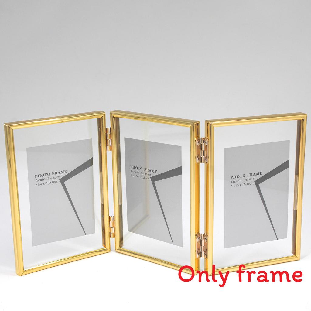 7 And 5 Inch Double Sided Transparent Fold Dual Photo Frame For Home Decor