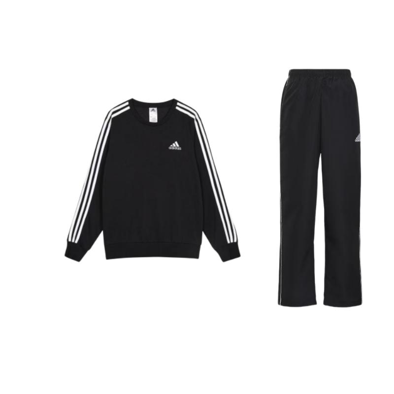 

Adidas Vintage Comfortable Long Sleeve Crew Neck Sweatshirt And Loose Long Pants Sports Suit Men Sportswear Black CE9045+GK9078 S