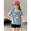 27Home Brand Summer Kidsren's Pure Cotton Short-Sleeved T-Shirt Girls Korean Style Kidsren's Clothing Cartoon Print Baby Clothes