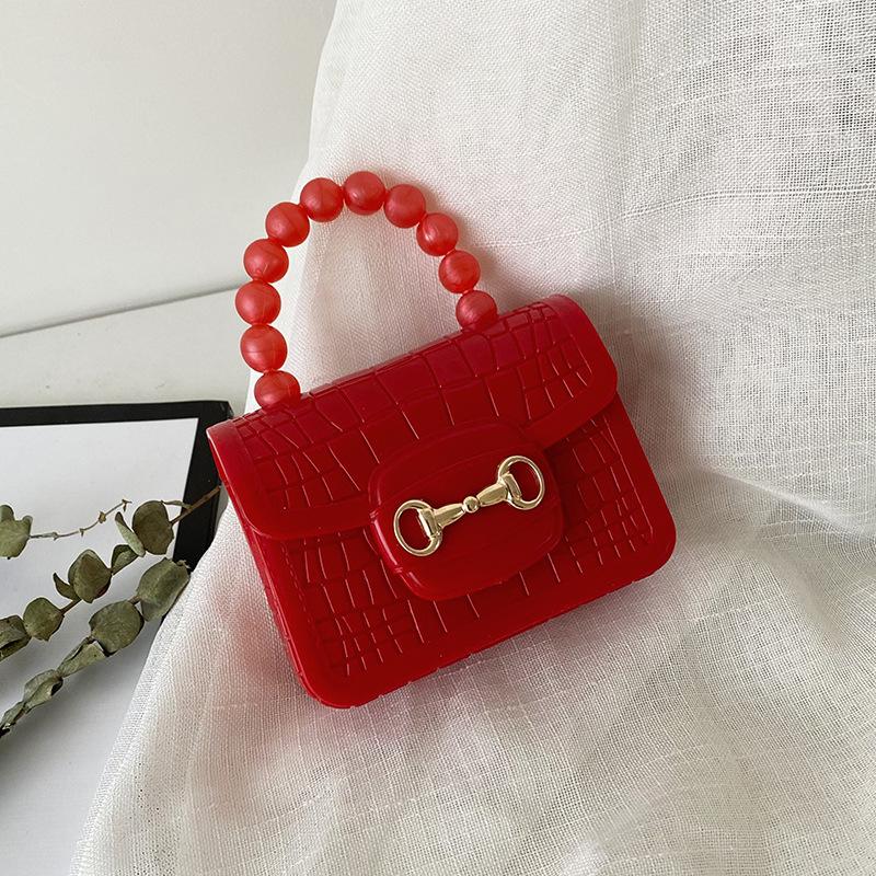 Pearl stone pattern jelly bag versatile lock women's bag