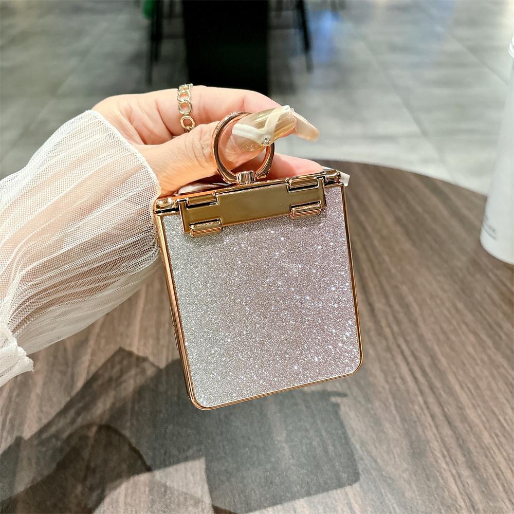 Luxus Glitzer Ringhalter Handyhülle Für Samsung Galaxy Z Flip 8 7 FE 6 5 4 3 Bling Strassstein Diamant Scharnierschutz Abdeckung