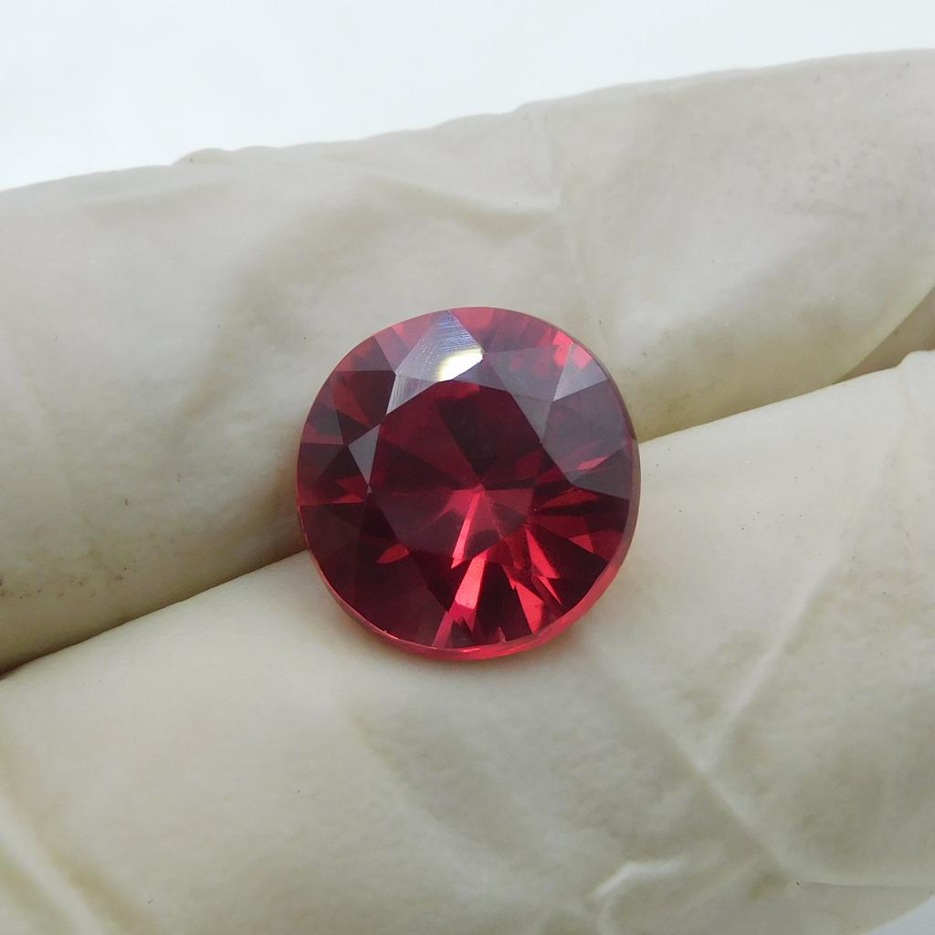 Natural Orange Sapphire Loose Gemstone Round Shape 9.75 Ct Ceylon September Birthday Birthstone