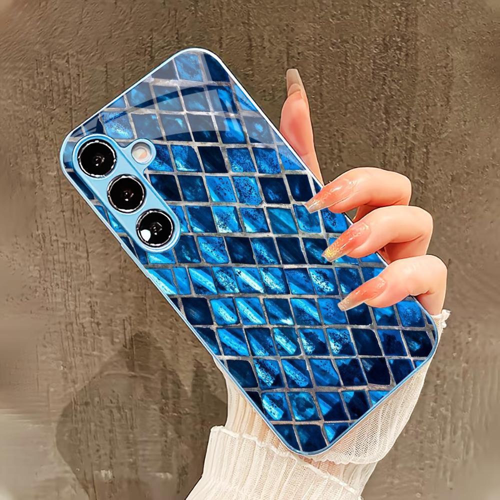 Hibiscus pattern PhoneCase for Samsung Galaxy S26 S25 S24 S23 S22 FE Ultra Plus Built-in glass feel bare machine Men Business