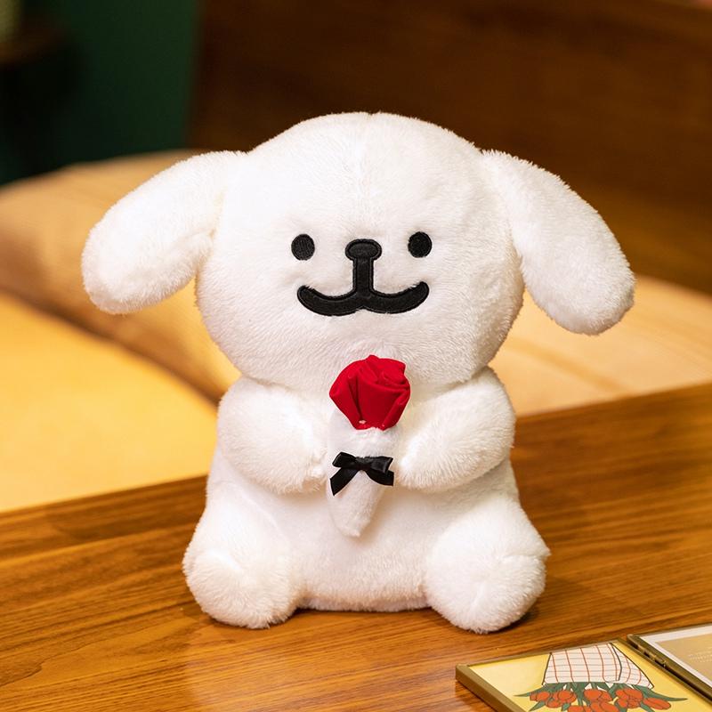 28/38cm Niedlicher Koreanischer Malteser Hund Plüschtier Weiches Stofftier Puppe Cartoon Welpe Kinder Jungen Mädchen Geburtstagsgeschenke 38cm