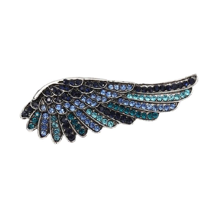 Elegant Vintage Inspired Angel Wing Jewelry Pin with Sparkling Crystal Stylish Rhinestones Brooch Clothing Accessories