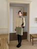 Korean Style 2025 Autumn/Winter Retro Green Plaid Skirt