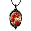 Fashionable and Exquisite Floral Pattern Glass Pendant Necklace Vintage Accessory