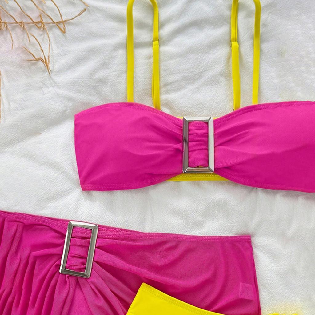 Modischer Damen-Bikini mit geteiltem Rücken Badeanzug Sportbekleidung