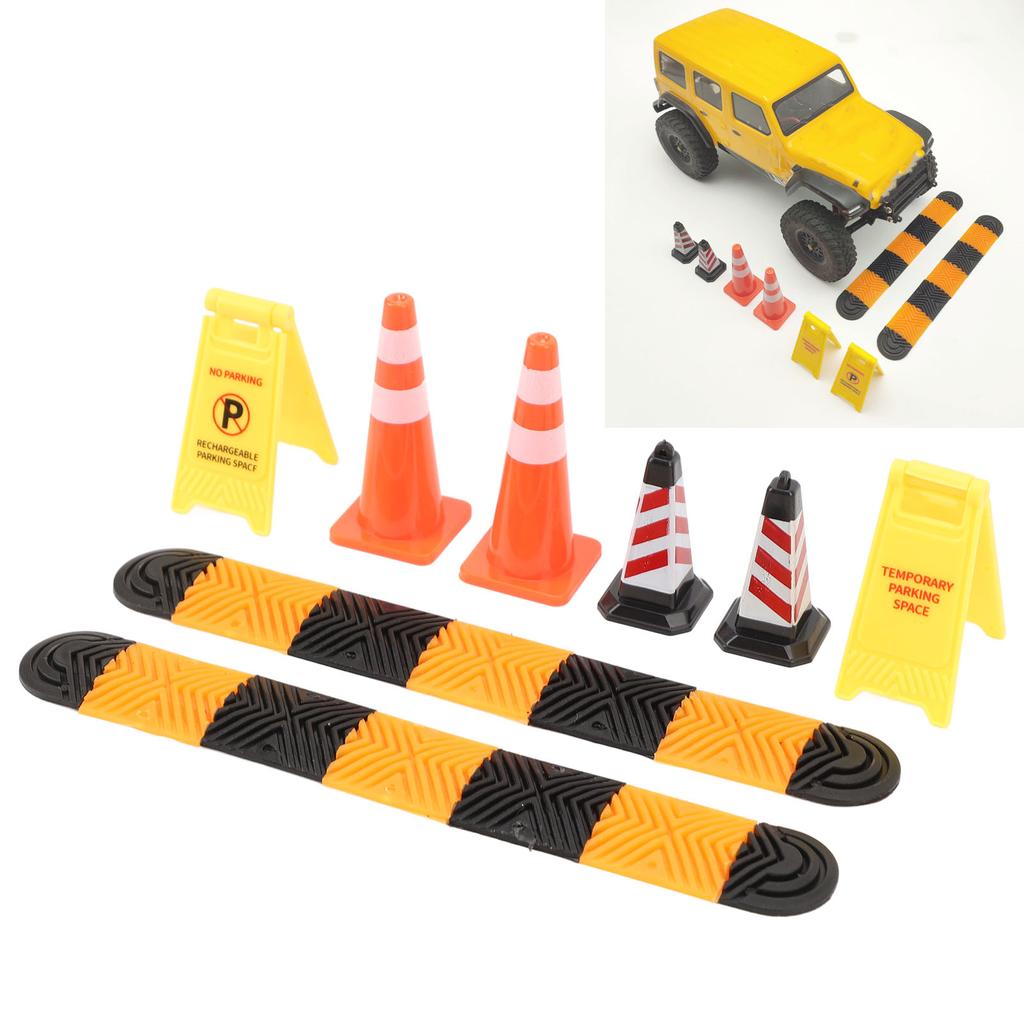 1/18 1/24 Climbing Car Mood Piece Speed Bumps Ice Cream Cones Warning Signs Model Car Scene Accessor