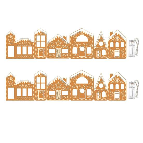 Vánoční perníková chaloupka kartonová stavebnice skládací perníková vesnička dekorace na stůl selský styl do interiéru středový prvek